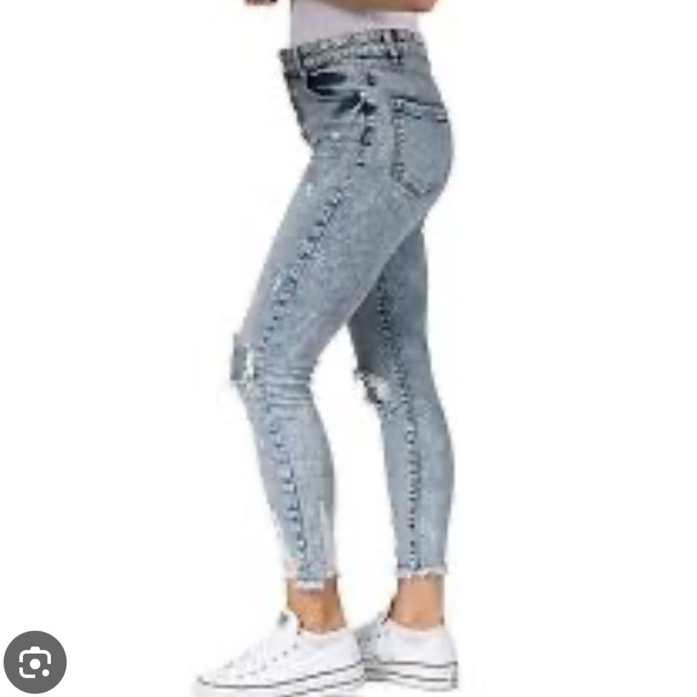 Indigo Rein Button Fly Whitewashed Jeans